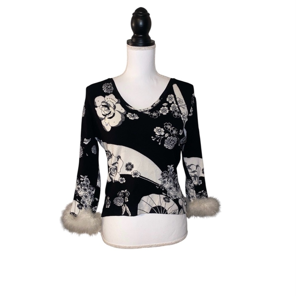 Elizabeth New York Whimsigoth Vintage Sweater  Womens Petite Medium NY